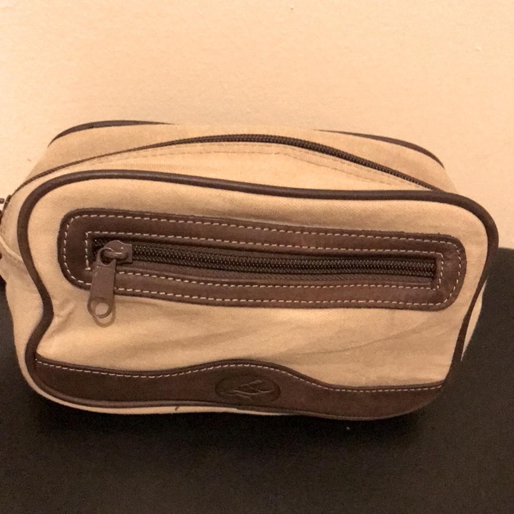 Tan and Brown Unisex Fanny Bag.  Slight discoloration near strap in pic (c)